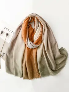 QUECY Women Printed Scarf with Tasselled Border