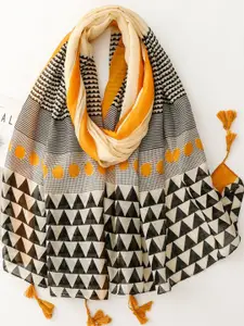 QUECY Women Printed Scarf  With Tasselled