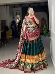 Aika Printed Ready To Wear Lehenga & Unstitched Blouse With Dupatta