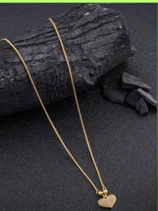 DressBerry Gold-Plated Artificial Beads Minimal Chian With Pendant