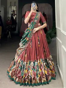 Aika Printed Ready to Wear Lehenga & Unstitched Blouse With Dupatta