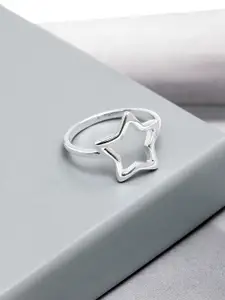 LeCalla 925 Sterling Silver-Plated Star Shaped Finger Ring