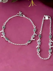 Anouk Stainless Steel Silver-Plated Anklet