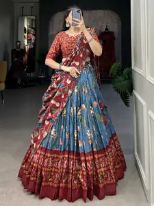 Aika Printed Ready to Wear Lehenga & Unstitched Blouse With Dupatta