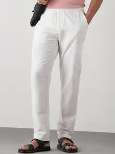 Red Flame Men Relaxed Fit Mid-Rise Pure Cotton Cargos Trousers