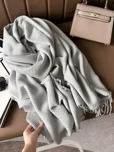 QUECY Women Scarf With Tasselled Border