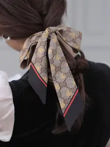 QUECY Women Printed Scarf with Solid Border