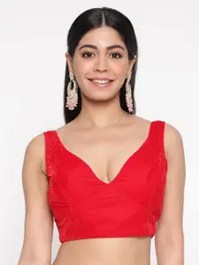 flaher V-Neck Sleeveless Saree Blouse