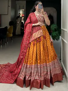 Aika Printed Ready to Wear Lehenga & Unstitched Blouse With Dupatta