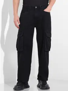 The Indian Garage Co Men Relaxed Fit Mid-Rise Pure Cotton Cargos Jeans