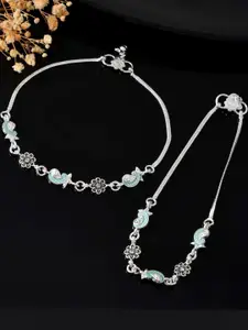 Anouk Stainless Steel Silver-Plated Anklet