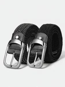 CRUSSET Men Pack of 2 Textured Casual Belt