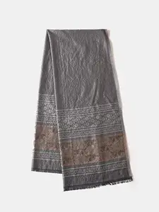 QUECY Women Self Design Scarves With Frayed Border