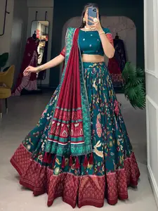 Aika Printed Ready to Wear Lehenga & Unstitched Blouse With Dupatta