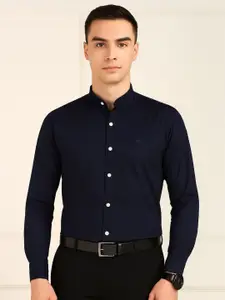 FUBAR Men Solid Mandarin Collar Cotton Formal Shirt