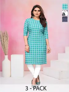 KETAKI FASHION Women Pack Of 3 Printed Crepe Kurta
