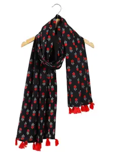 Ravaiyaa Women Ethnic Motifs Print Scarf with Tasselled Border