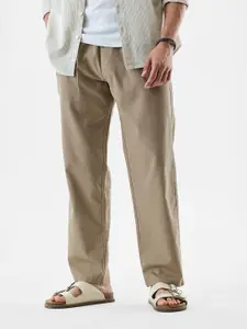 Snitch Men Beige Mid-Rise Regular Fit Trouser