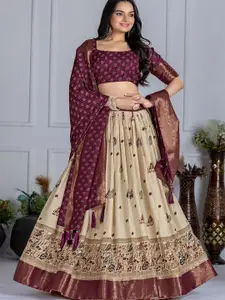 Aika Printed Ready to Wear Silk Lehenga & Unstitched Blouse With Dupatta