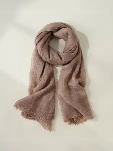 QUECY Women Self Design Scarf with Frayed Border