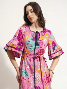 Vishudh Women Printed Tiered Maxi Dress