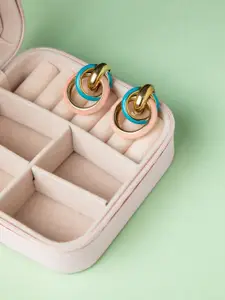 Niscka Gold-Plated Circular Shaped Drop Earrings