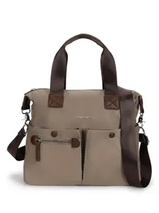 Fastrack Brown Colorblock Nylon Satchel