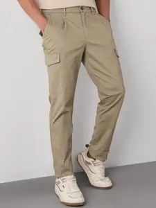 Red Flame Men Relaxed Tapered Fit Cargos Trousers
