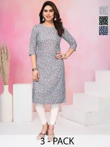 KETAKI FASHION Women Pack Of 3 Paisley Printed Crepe Kurta