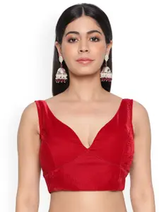 flaher V-Neck Sleeveless Saree Blouse