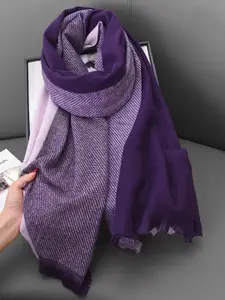 QUECY Women Striped Tasselled Scarf