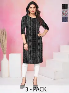 KETAKI FASHION Women Pack of 3 Floral Printed Daily Straight Kurtas