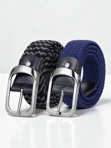 CRUSSET Pack of 2 Men Braided Canvas Belt