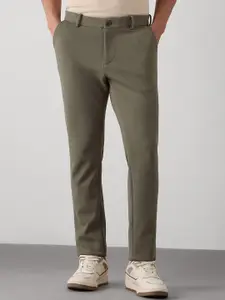 Red Flame Men Textured Slim Fit Casual Trouser