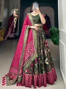 Aika Printed Ready to Wear Lehenga & Unstitched Blouse With Dupatta