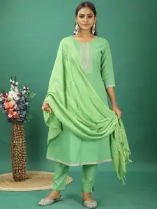 Ethnovog Embroidered Thread Work Unstitched Dress Material