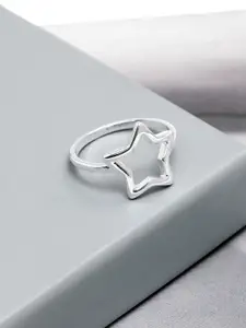 LeCalla 925 Sterling Silver-Plated Star Shaped Finger Ring