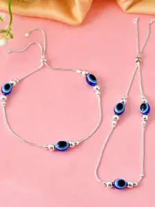 Sangria Stainless Steel Silver-Plated Anklet