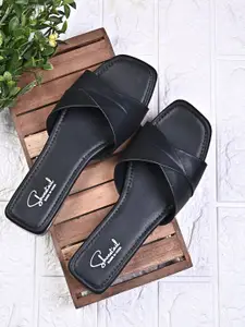 Shoestail Women Solid Open Toe Flats