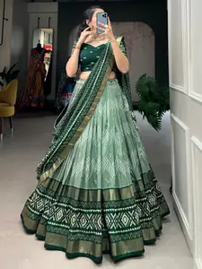 Aika Printed Ready to Wear Lehenga & Unstitched Blouse With Dupatta