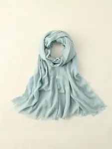 QUECY Women Cotton Frayed Scarf