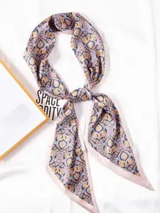 QUECY Women Printed Scarf with Solid Border