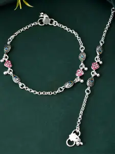 Anouk Stainless Steel Silver-Plated Anklet