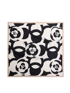 QUECY Women Printed Scarf With Taping Border