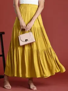 all about you Flared Tiered Maxi Skirt