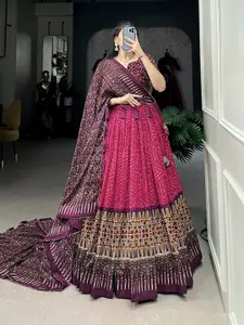 Aika Printed Ready to Wear Lehenga & Unstitched Blouse With Dupatta