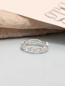 LeCalla 925 Sterling Silver-Plated Vintage Eternity Wedding Celtic Knot Shaped Finger Ring