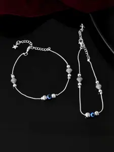 Sangria Stainless Steel Silver-Plated Anklet