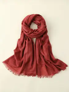 QUECY Women Solid Frayed Scarf