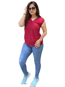 Bhanderi Fashion Women Self Design Georgette Top